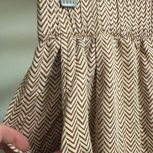 Brixton Tan and White Chevron Wide Leg Pants